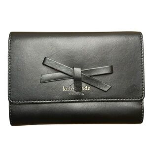 Kate Spade Black Leather Compact Bifold Wallet